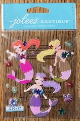 Jolees MERMAIDS BEACH OCEAN SUMMER GIRLS SEASHELL Star Bubble Scrapbook Stickers