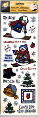 American Traditional Designs Winter Fun Clear Stickers 2005 Snowman NOS Card