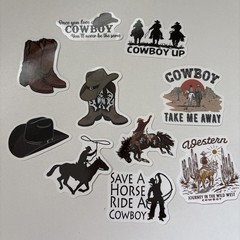 10 STICKERS WESTERN COWBOYS Journal Planner Notebook SCRAPBOOK WSIPDN