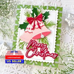 Christmas Double Bells With Bow Metal Cutting die cut