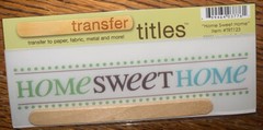 My Mind’s Eye RUB ON TRANSFER TITLES “ Home Sweet Home “ SCRAPBOOK CRAFT Card