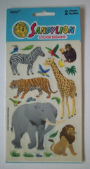 Jungle animals Sandylion sticker packet unopen 2 sheets giraffe zebra monkey