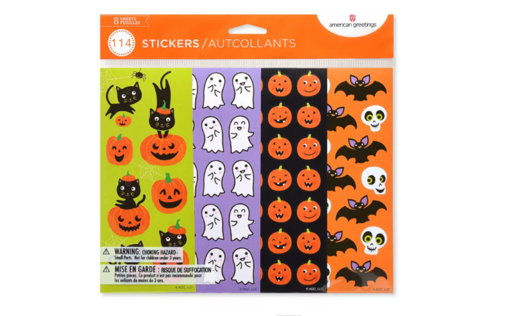 American Greetings HALLOWEEN Stickers – PUMPKINS, CATS, GHOSTS & BATS – 114ct