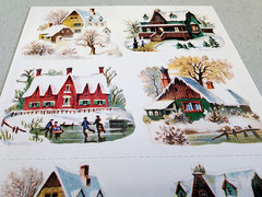 Vintage 1997 John Grossman Winter Homes Sticker Sheet 2 Modules Scrapbooking NOS