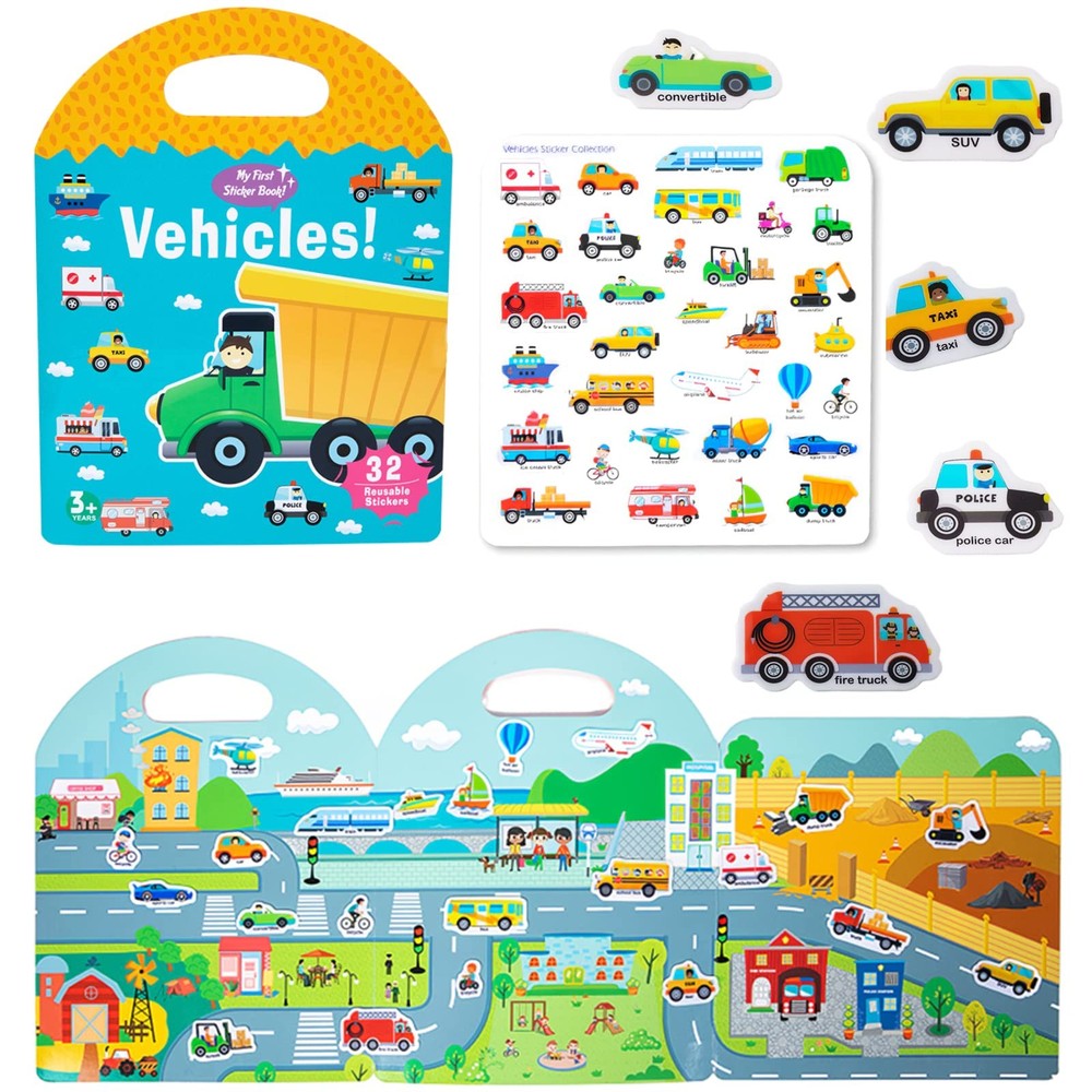 MIKNEKE Jelly Reusable Sticker Books for Toddlers 13 24 Years, Portable Trave…