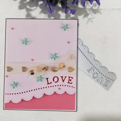 Love scallop stitched wavy border edge panel metal cutting dies cut cutter die