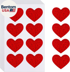 Heart Stickers, Valentines Stickers for Kids, 1.5 Inch 240PCS Glitter Red Large