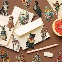 100PCS Vintage Victorian Stickers Pack – Aesthetic Retro Clear Ephemera Sticke