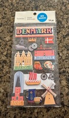 Recollections DENMARK Dimensional Stickers 14 Pieces World Travel