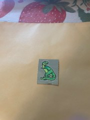 Vintage 1980s Small Foil Dinosaur Sticker