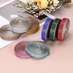 0.35 Inch Self Adhesive Rhinestone Strips 3 Yard for Crafts,Violet
