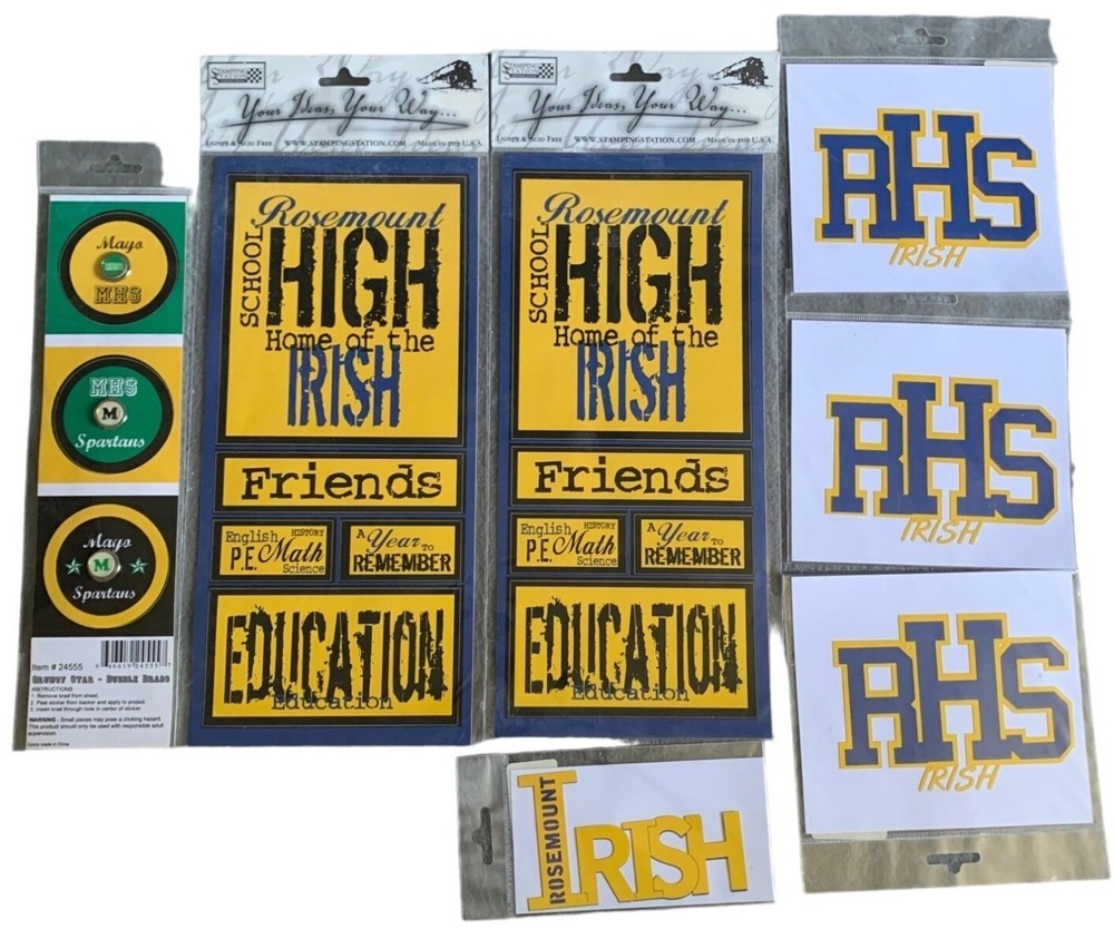 Rosemount High School Irish Stickers Decals Assorted School Spirit Designs