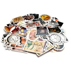 100 Pcs Aesthetic Vintage Vinyl Stickers – Scrapbook Journaling Laptop Water Bot