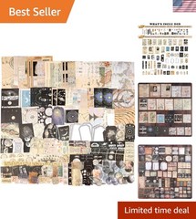 Elegant 200pc Celestial Vintage Stickers & Scrapbook Paper – Unique Crafting Set
