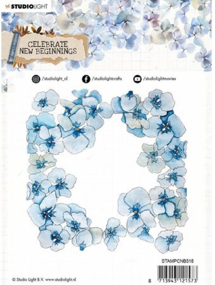 STUDIO LIGHT – ACRYLIC STAMPS – CELEBRATE NEW BEGINNINGS – FLORAL FRAME