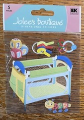 RARE Jolees Pack N PLAY Time Play-Pen Toys Pack-N-Play Blocks Keys Ring Worm 3D