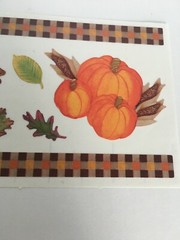 Creative Memories Stickers Fall Harvest Pumpkins Corn Eggplant Leaf Plaid Border