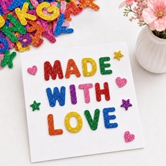 Foam Letter Stickers – 448Pcs Alphabet Stickers Glitter Letter Sticker Self A…