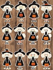 Halloween Poodle Dog Die Cut Vinyl Stickers Set Scrapbooking Laptop WaterBottle
