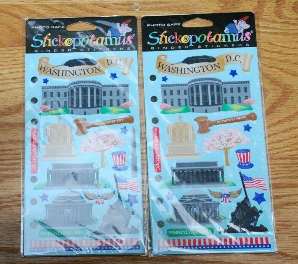 Lot of 2: Stickopotamus Binder Stickers/ Washington D.C. / NIP