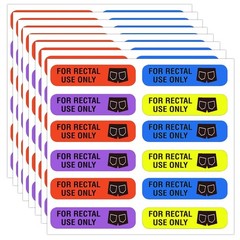 Rectal Use Only Stickers 1.5x.375 Adhesive Labels 504 Pcs Fluorescent Red Orange