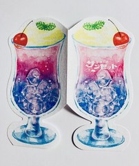 Stationary Letter Set, Pink Blue Cream Soda, Kawaii 8 Pcs, US SELLER