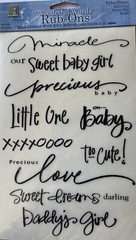 BABY GIRL BLACK Rub-Ons (5-3/4” x8”)Deja views•Newborn •Miracle•Little One•Cute
