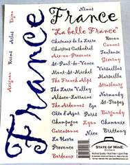 France City Names Script Clear Stickers 8.5×10 Scrapbooking Vintage 2004 NOS
