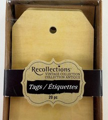 Lot Of 3 Packs Recollections Vintage Collection Tags Die Cut Wood & Solid Paper
