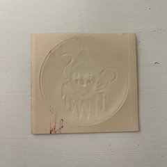 Vintage 80’s Illuminations Red Gold Clown Pierrot Embossed Foil Metallic Sticker