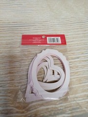 New! 9 PC Heart Cutout 3D Embellishments Valentine Chipboard Red Gold White ~