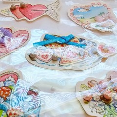 Sticker King Ornamental Sticker Art 3D Heart Floral Scrapbook Decor Pearl Puffy