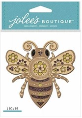 Jolees Laser Cut Wood Emb Bee 3D Job Wooden Intricate Detail Black Yellow Flower