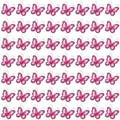 50Pcs Craft Butterflies, 1.2″ Organza Mesh, Red Pink Color