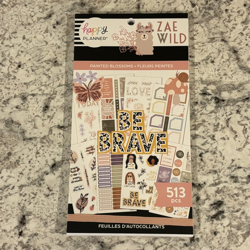 NEW Happy Planner Sticker Book – Painted Blossoms 513 Pieces 🐌🌼🤎🦙🦋🌿