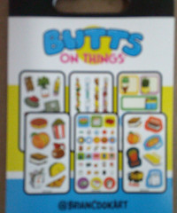 NEW BUTTS ON THINGS Mini Sticker Book 6 Pages Hilarious Funny Stickers