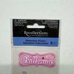 Recollections Ballerina Dimensional Stickers Set Ballet Shoes Outfit Crown
