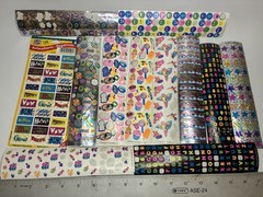 vintage stickers 90s lot Rose Art Metallic Animals Food Rainbows Smiley Faces #s