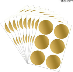 60Pcs Gold Scratch Off Stickers,2inch Round Scratch-Off Labels Self-AdhesiveEasy