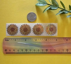 16 Sparkly Sunflower Stickers Holographic Sunflower Stickers Summer Flower Label