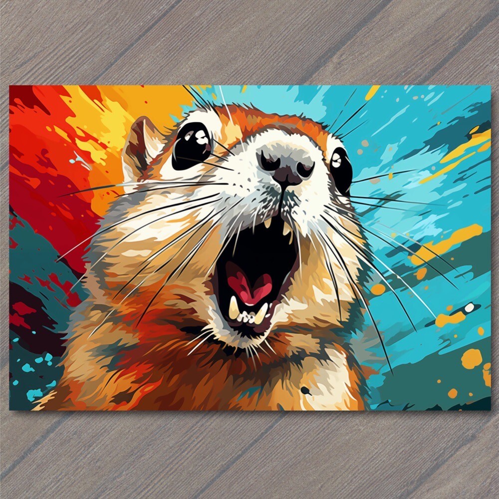 STICKER Chipmunk Smile Happy Retro Pop Art Splash Colors Cute Fun Vibrant