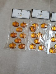 Pumpkin Gemstone Stickers 8pc 4X Bling Embellishments Fall Paper Crafts