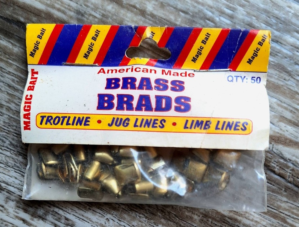50 Brass Brads Fishing Trotline Jug Limb Lines NEW & SEALED!! AMERICAN MADE