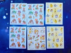 VINTAGE HALLMARK AGC STICKERS EASTER BUNNY DUCKS CHICKS NEW 6 FULL SHEETS