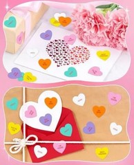1000PCS/2 Rolls Bulk Lot Conversation Hearts 1” Sticker Rolls Valentines Holiday