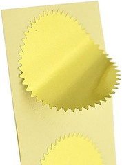 100pcs Gold Blank Embosser Stickers – 45mm Metallic Foil Embossing Stickers with