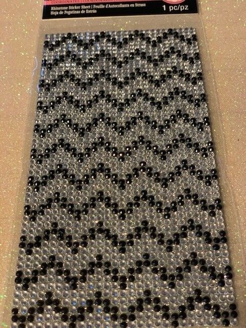 Recollections RHINESTONE STICKER SHEET BLACK AND CLEAR CRYSTALS 1 PC