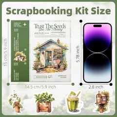 Beautiful Garden Theme Sticker Scrapbooking Supplies for Junk Journal, 50 She…
