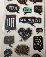 Sticko Chalk Quote Stickers 16PC EK Success Scrapbook Planner B/W Typography New
