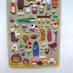 Animal Farm Puffy Sticker Sheet Cute Tiny Planner Scrapbooking Journaling Crafts
